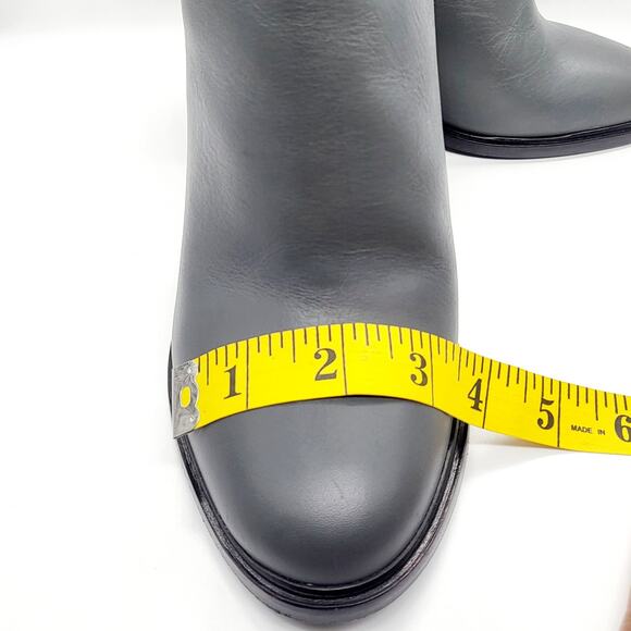Vince Overton Graphite Gray Leather Block Heel Ankle Boots Women's Size 7 - Picture 12 of 13